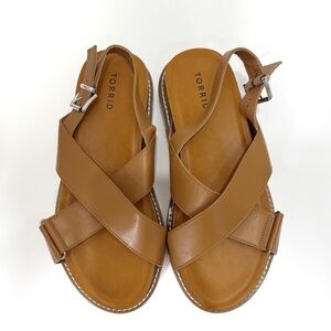 Torrid Crisscross Platform Sandals Brown Size 10WW